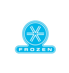 Frozen Food Product Icon Ice Snow Crystal Label