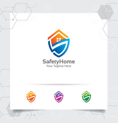 House Home Logo Design Concept Shied Icon