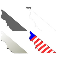 Mono County California Outline Map Set