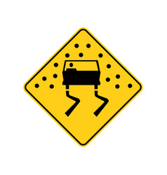 Usa Traffic Road Signs Pavement Is Slippery When