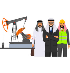 Arab Muslim Businessman Engineer And Oil Pump