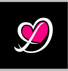 D Brand Name With Pink Heart Icon