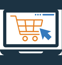 Ecommerce Laptop Online Shopping Icon Simple