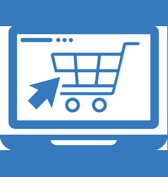 Ecommerce Laptop Online Shopping Icon Blue Color