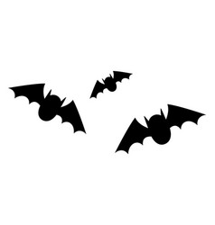 Flying Bats Black Silhouettes Spooky Halloween