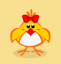 Funny Chick Girl With A Bow Cartoon Baby