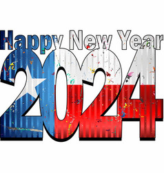 Happy New Year 2024 With Texas Flag Inside