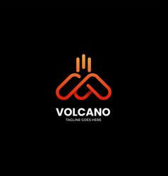 Logo Volcano Gradient Line Art Style