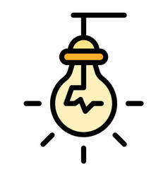 Retro Smart Lightbulb Icon Flat