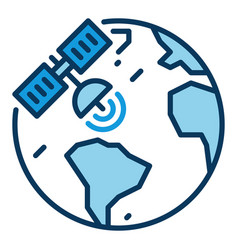 Satellite Internet Access Concept Icon - Earth