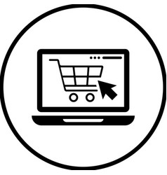 Ecommerce Laptop Online Shopping Icon Black