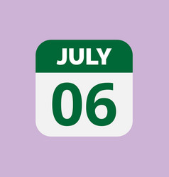 July 6 Calendar Date Icon