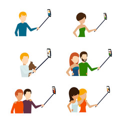 Monopod Selfie Flat Icons