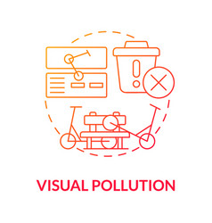 Visual Pollution Red Gradient Concept Icon