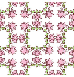 Pink Flower Ornament Pattern Wallpaper Floral