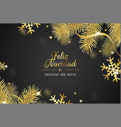 Realistic Golden Feliz Navidad Design