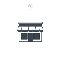 Store Icon Portrays A Stylized Retail Outlet