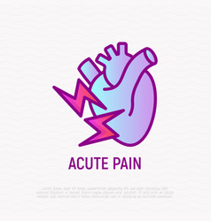 Acute Pain In Heart Thin Line Icon Modern