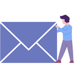 Man Receive Mail Envelop Flat Icon