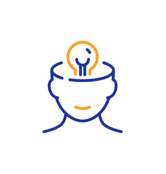 Mental Health Line Icon Brain Idea Sign