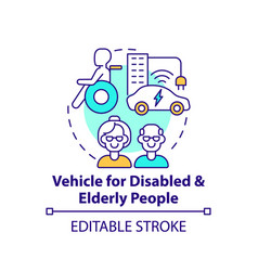 Disabled And Eldery People Vehicle Concept Icon