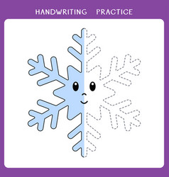 Handwriting Practice Sheet With Cute Snowflake