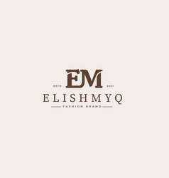 Initial E M Letter Logo Design Template