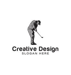 Old Man Playing Golf Logo Ideas Inspiration Logo