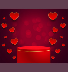 Valentines Day Lovely Card With 3d Podium