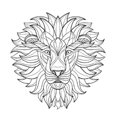 Detailed Lion In Aztec Style Patterned Head