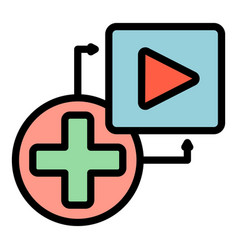 Health Video Icon Color Outline