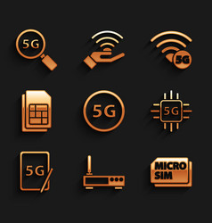 Set 5g Network Router And Wi-fi Signal Micro Sim