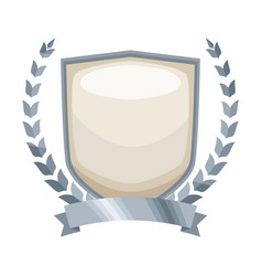 Silver Shield Award With Ribbon