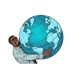 African American Businessman Takes The Planet