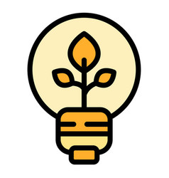 Eco Smart Lightbulb Icon Flat