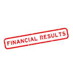 Grunge Red Financial Results Word Square Rubber