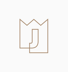 J Letter King Crown Logo Icon