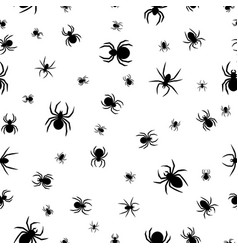 Seamless Spider Silhouette Pattern On White