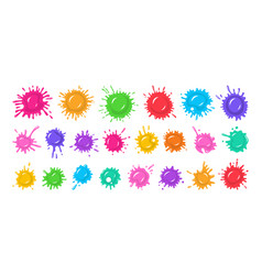 Splash Paint Splatter Colorful Cartoon Set Stain