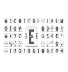 White Airline Flip Board Alphabet For Countdown