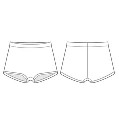 Blank Girls Knickers Technical Sketch Lady