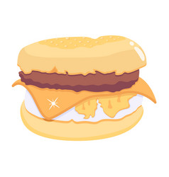 Fast Food Flat Icon Of Hamburger