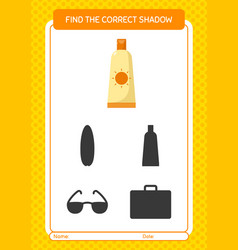 Find The Correct Shadows Game With Sunblock