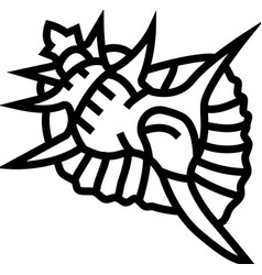 Murex Sea Shell Beach Line Icon