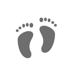 Baby Feet Human Footprints Grey Icon