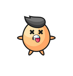 Character Cute Egg With Dead Pose