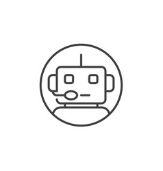 Chatbot Robot Circle Concept Line Icon Or Sign