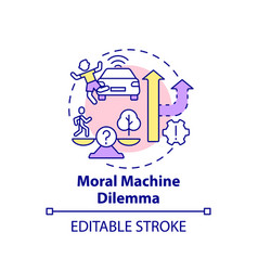 Moral Machine Dilemma Concept Icon