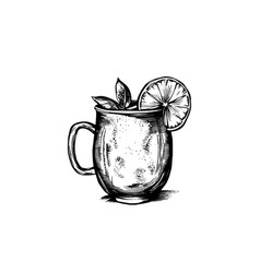 Moscow Mule Cocktail Hand Drawn Drink