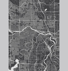 City Map Calgary Monochrome Detailed Plan